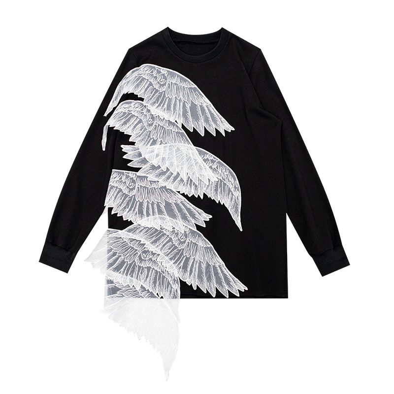Lrregular Angel Wings Contrast Color Sweater Dress Female Design Sense