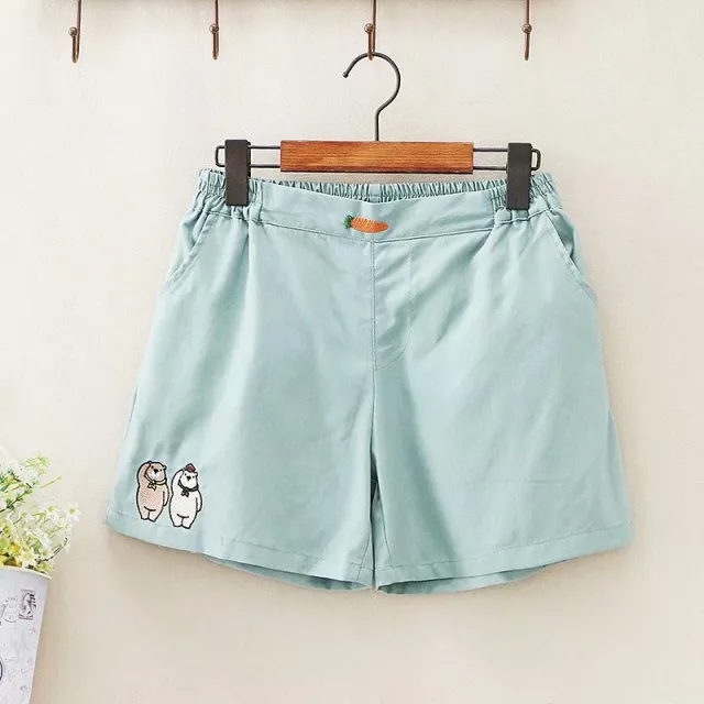 Japanese Soft Girl Carrot Casual Shorts Green - Shop at LoveMi