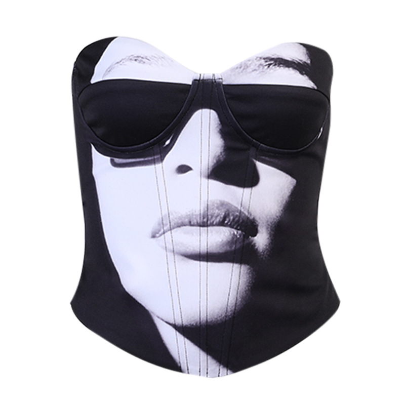 Human Head Print Sexy Slim-fit Tie-printed Bouquet Waist