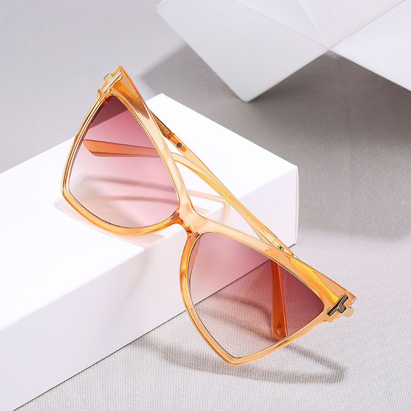 Title 2, Fashion Triangle T-shaped Ocean Color Cat Eye G...