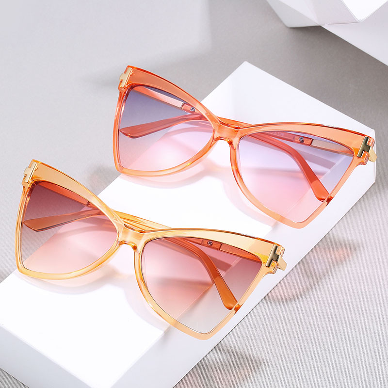 Title 3, Fashion Triangle T-shaped Ocean Color Cat Eye G...