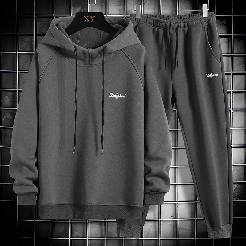  Spring And Autumn New Sweater Suit Men's Trend Matching Hooded Jacket Casual Sportswear Couple Outfit