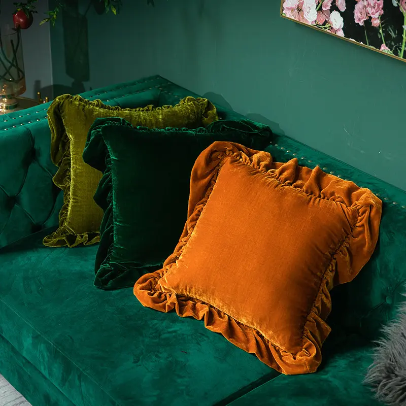 Cushion Lace Throw Pillow Solid Color Sofa