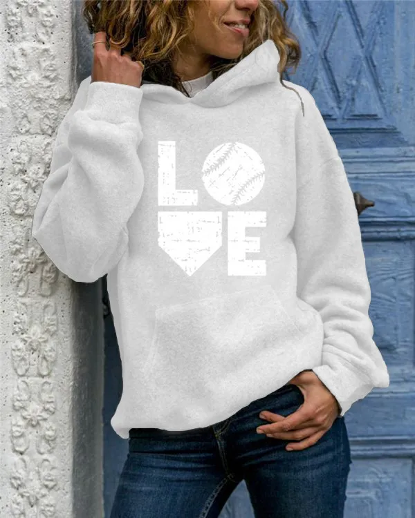 Animal Print Round Neck Hoodie White - Shop at LoveMi