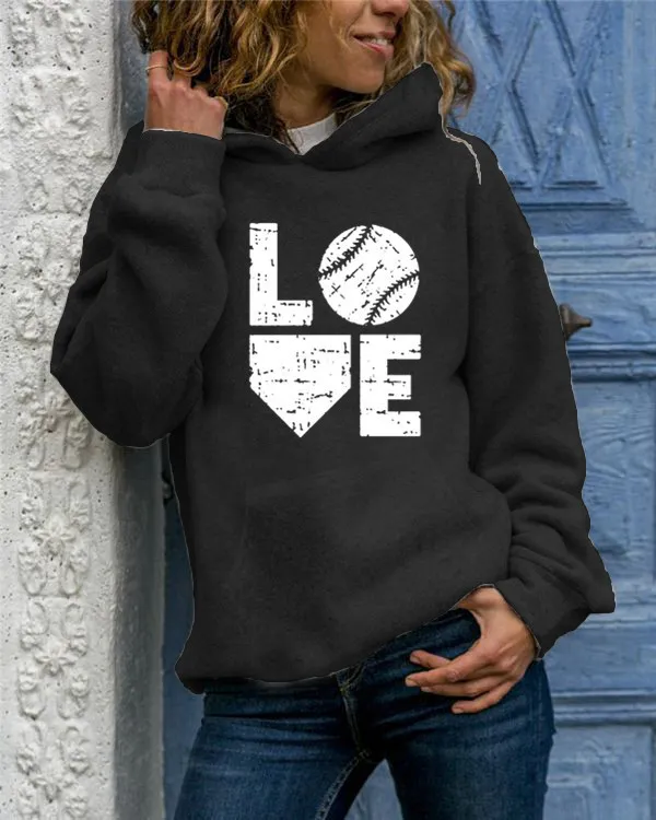 Animal Print Round Neck Hoodie Black - Shop at LoveMi