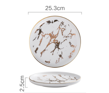 Title 2, Marbled Ceramic Western Food Plate