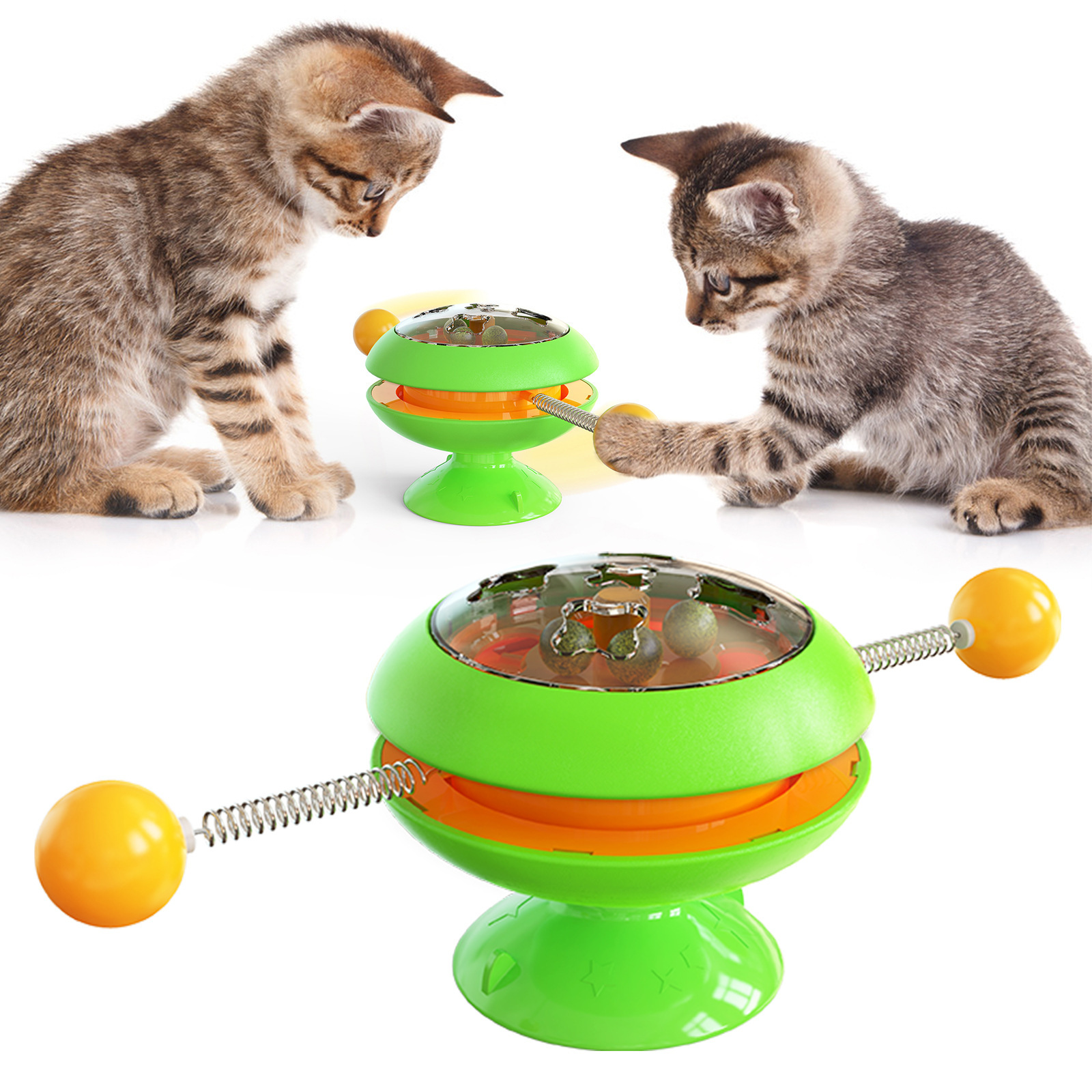 Turntable funny cat stick toy
