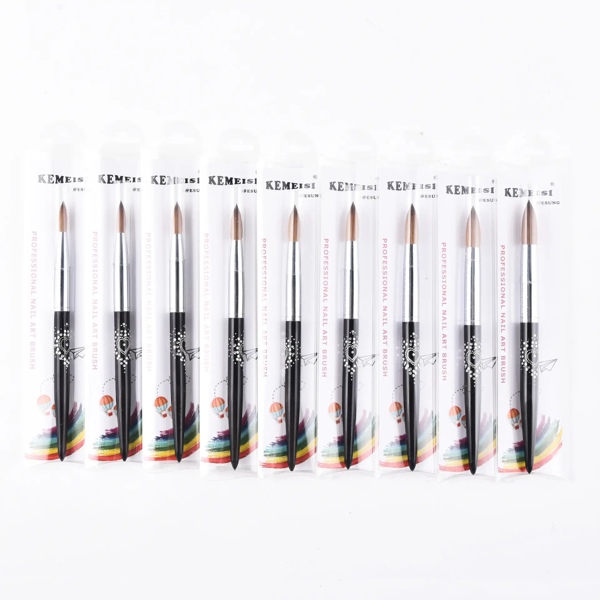 Multi-Specification Mink Hair Manicure Brush Flat Head Nail Polish Glue Painted Phototherapy Pen