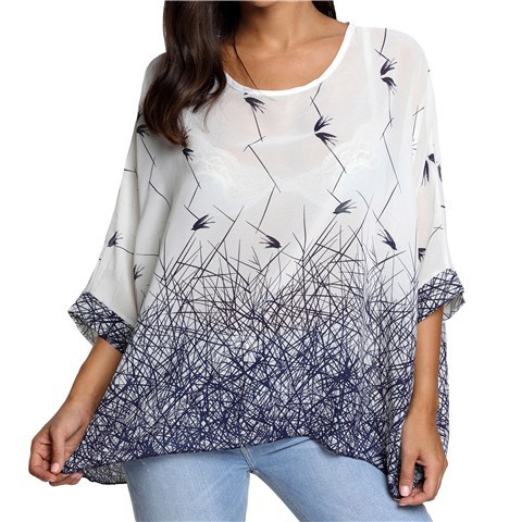 Chiffon Shirt Beach Vacation Sun Protection Clothing Bikini Blouse White - Shop at LoveMi