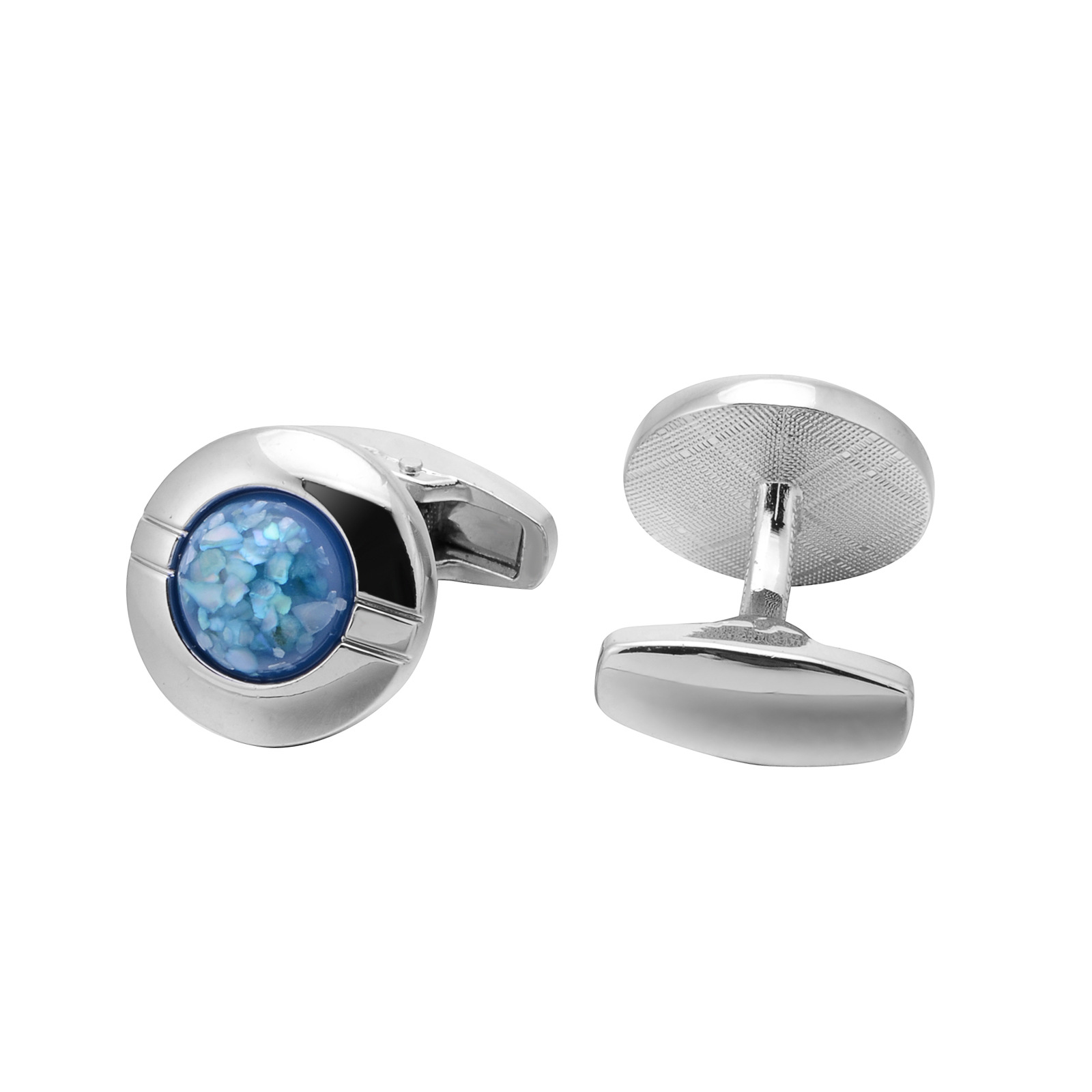 Round Crystal French Cufflinks