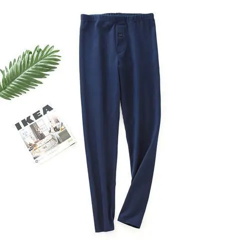 One piece Long Trousers Plus Velvet Thin Seamless Leggings Navy Blue - Shop at LoveMi