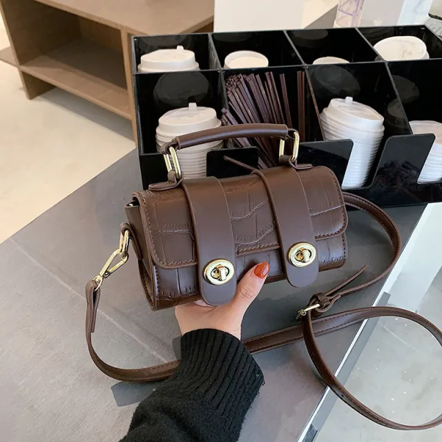 All match Messenger Retro Portable Small Square Bag Coffee - Shop at LoveMi