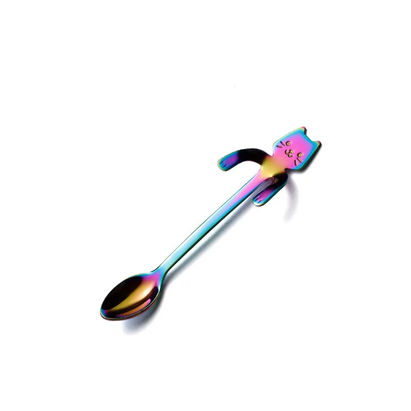 Coffee spoon, 304 creative stainless spoon, dessert spoon, cute cartoonhandle, hangingfeces coffee spoon - Cat Spoon