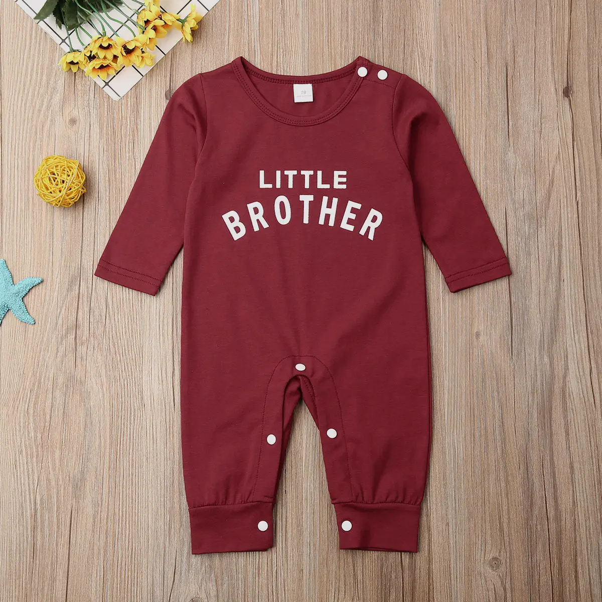 Male Alphabet Long Sleeved Romper Newborn Baby