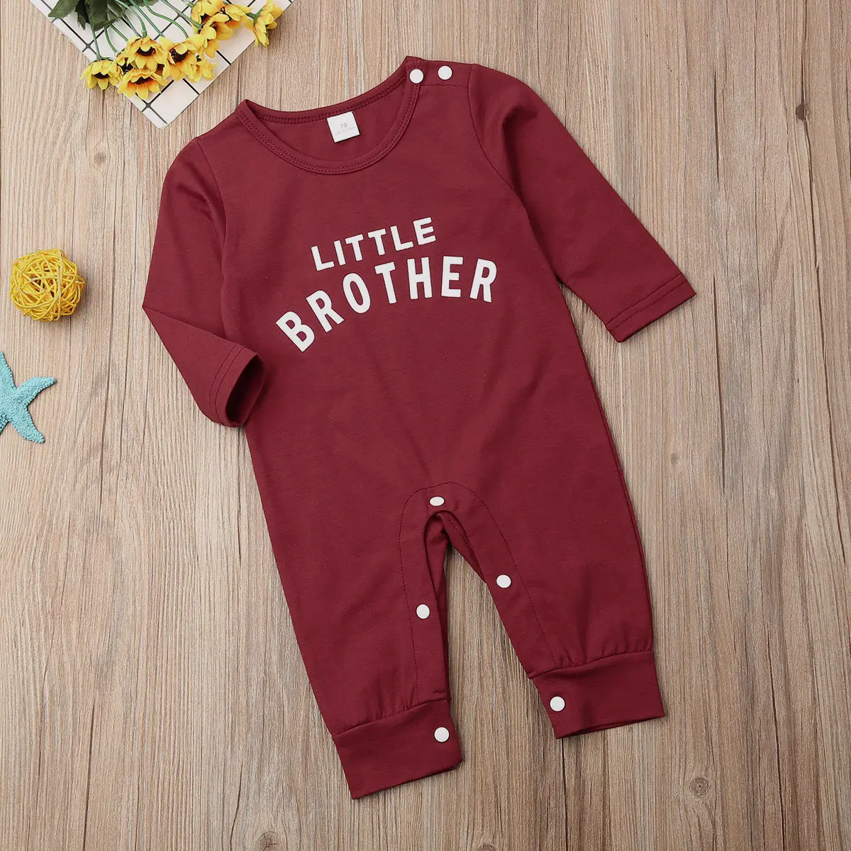 Male Alphabet Long Sleeved Romper Newborn Baby