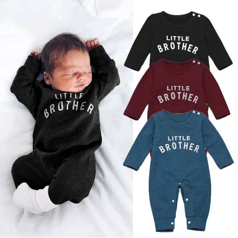 Male Alphabet Long Sleeved Romper Newborn Baby Jumpsuit Female