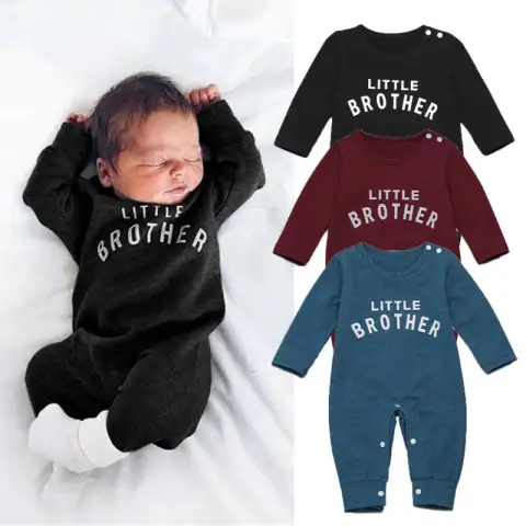 Male Alphabet Long Sleeved Romper Newborn Baby Jumpsuit Female