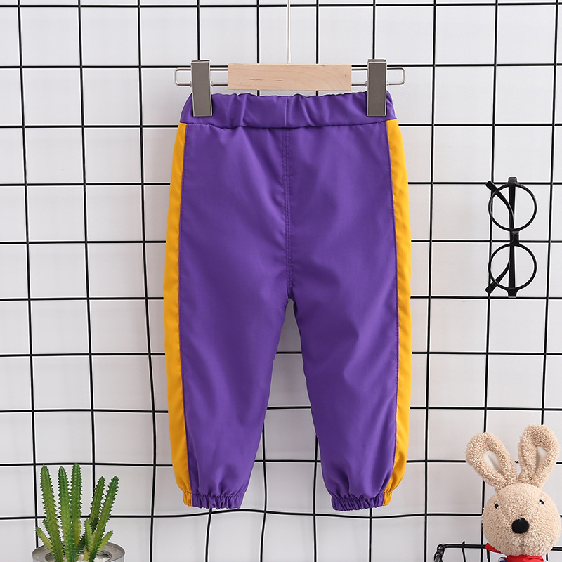 Children's Color Matching Long-Sleeved Jacket And Trousers Two-Piece Suit