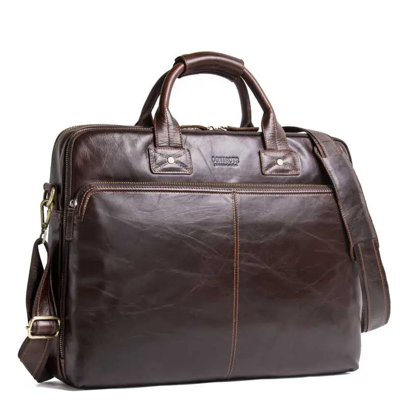 Casual Leather Business Briefcase Large Capacity Men's