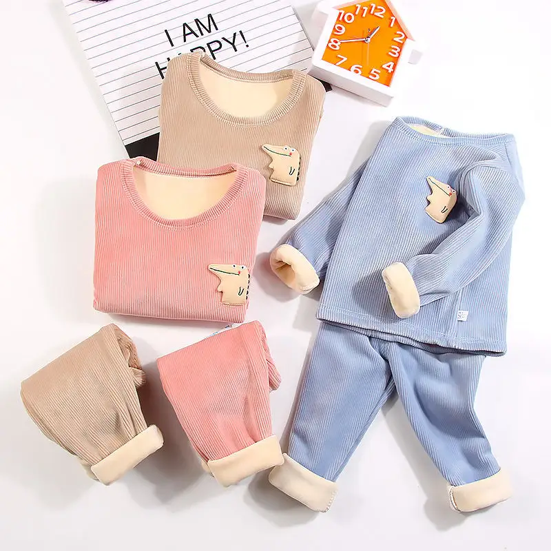 Thermal Underwear Suit Baby Plus Velvet Padded