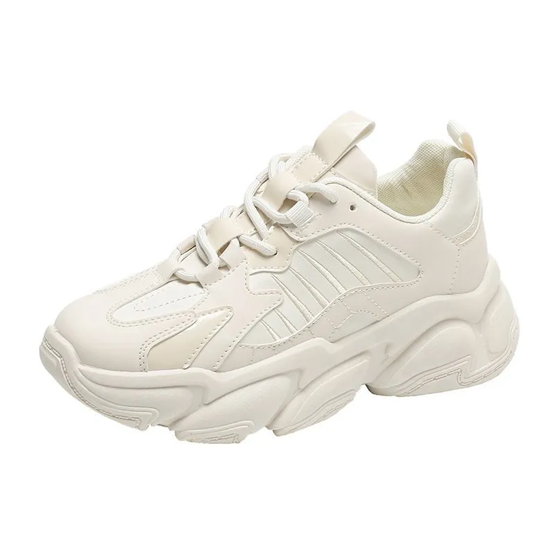 The New Autumn All-Match Student Single Shoes Show Thin Feet Small Sneakers - Beige