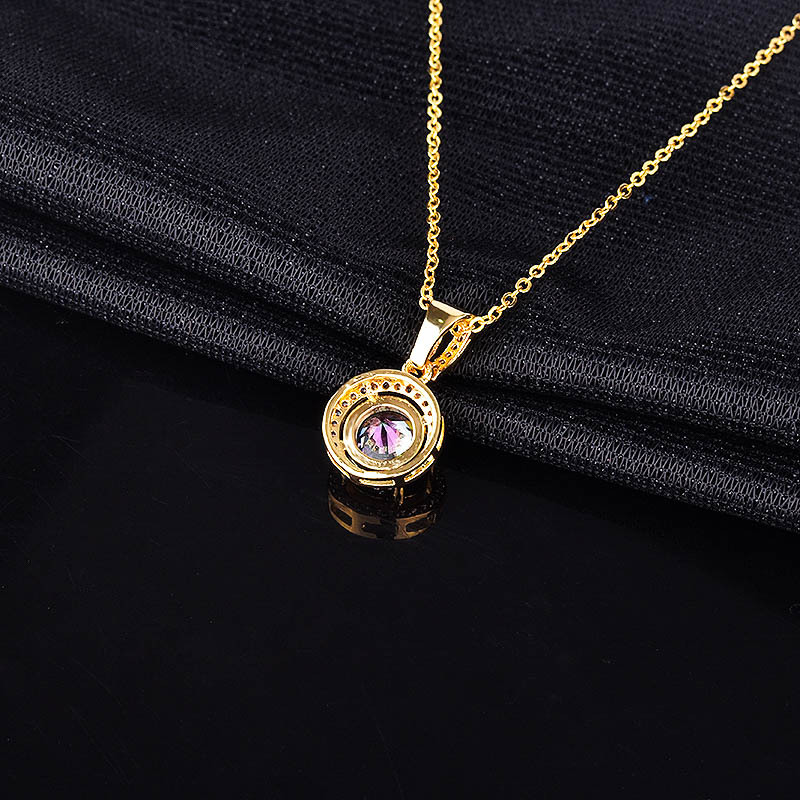 Colorful Laser Diamond Pendant With Hearts And Arrows