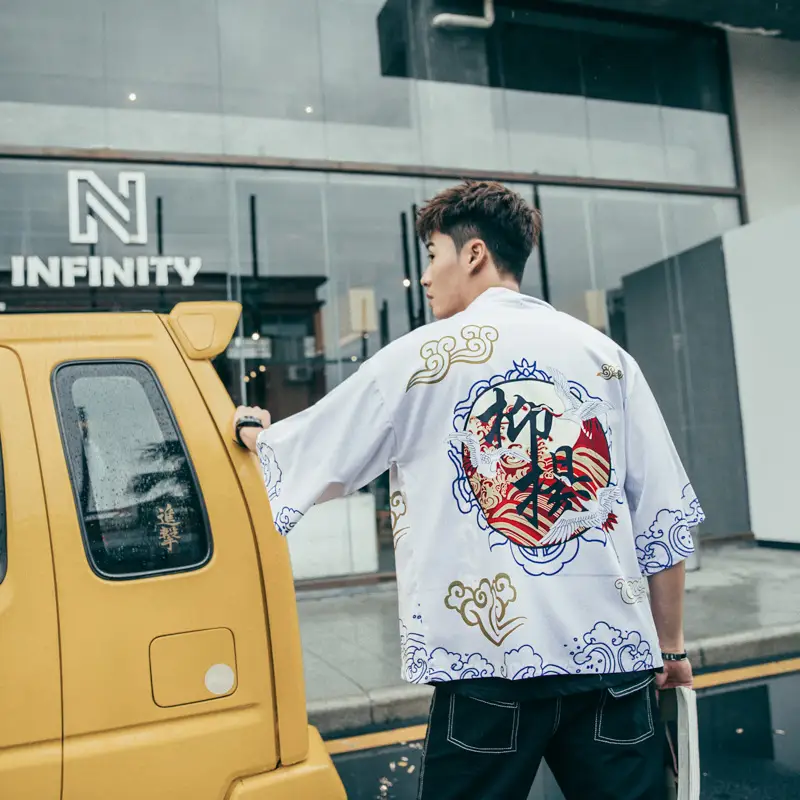 Japanese Summer Printed Cardigan Flower Shirt Hanfu Sunscreen Clothing