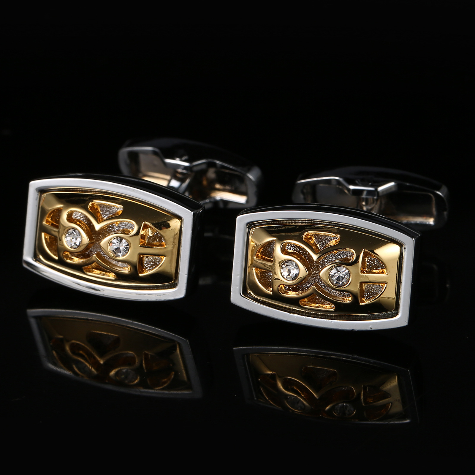 Gold-Tone Geometric Cufflinks