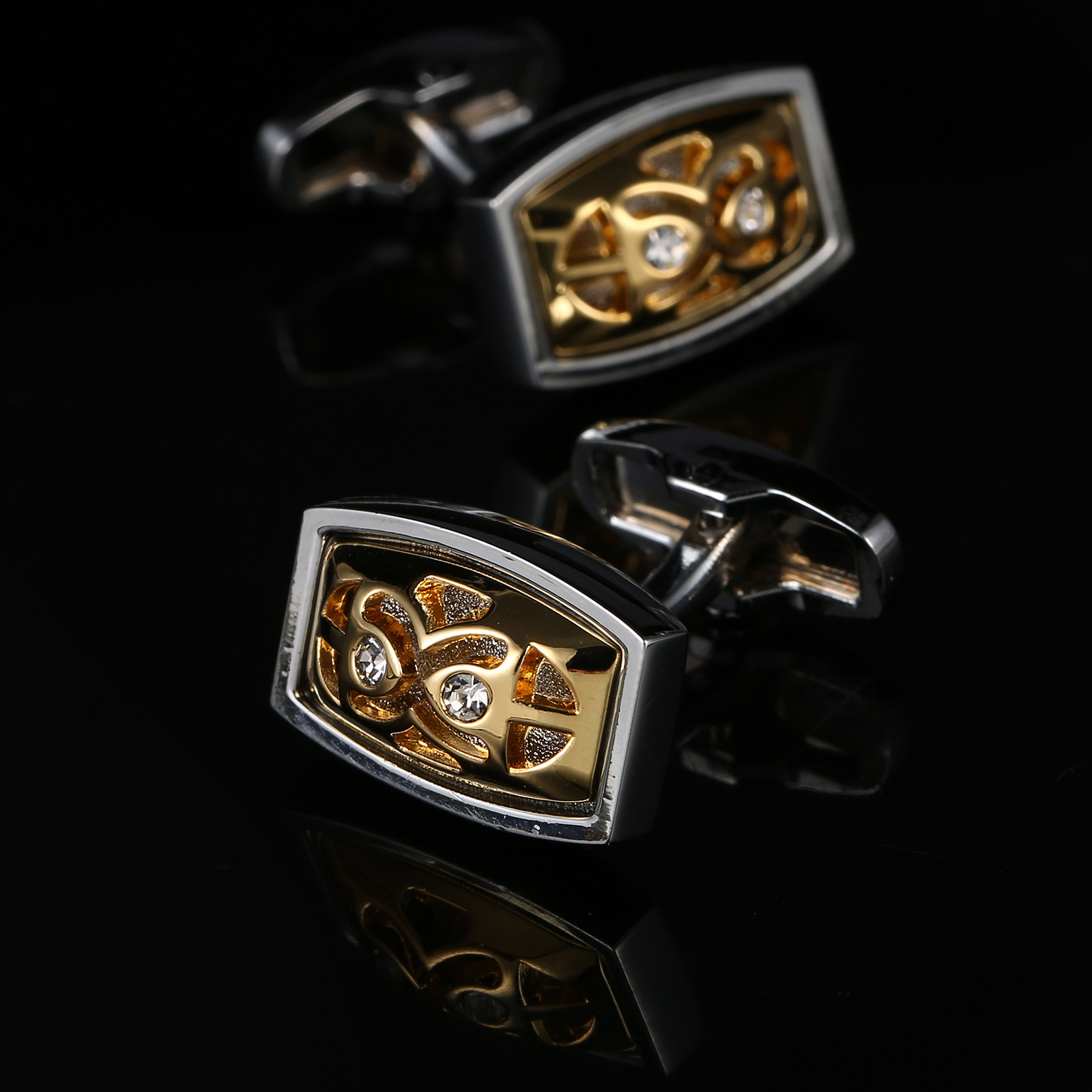 Gold-Tone Geometric Cufflinks, picture 4 of 4