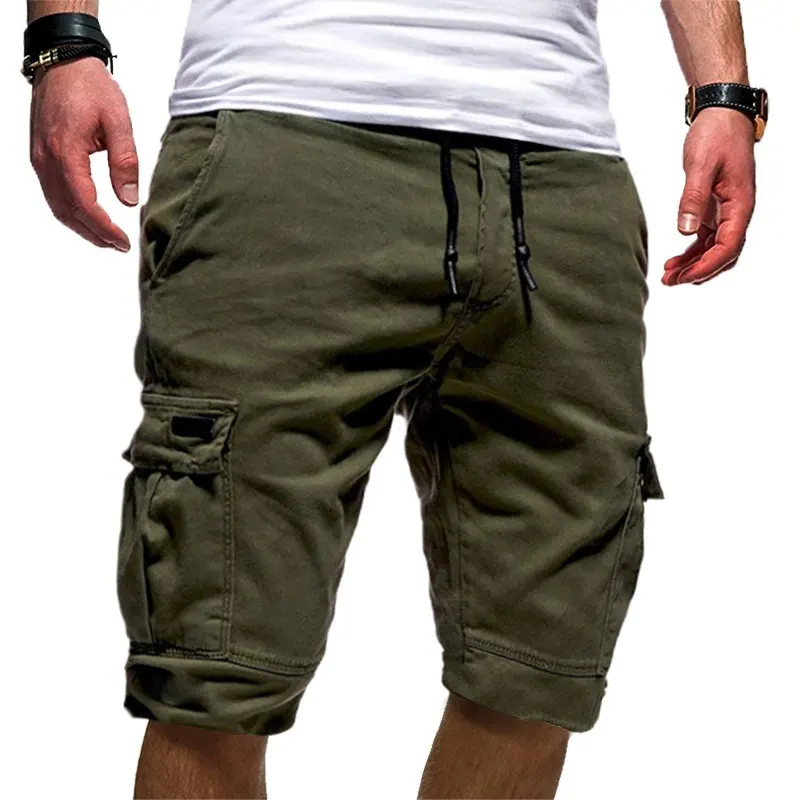 Men's Solid Color Sports Shorts Loose Tether Casual Five-Point