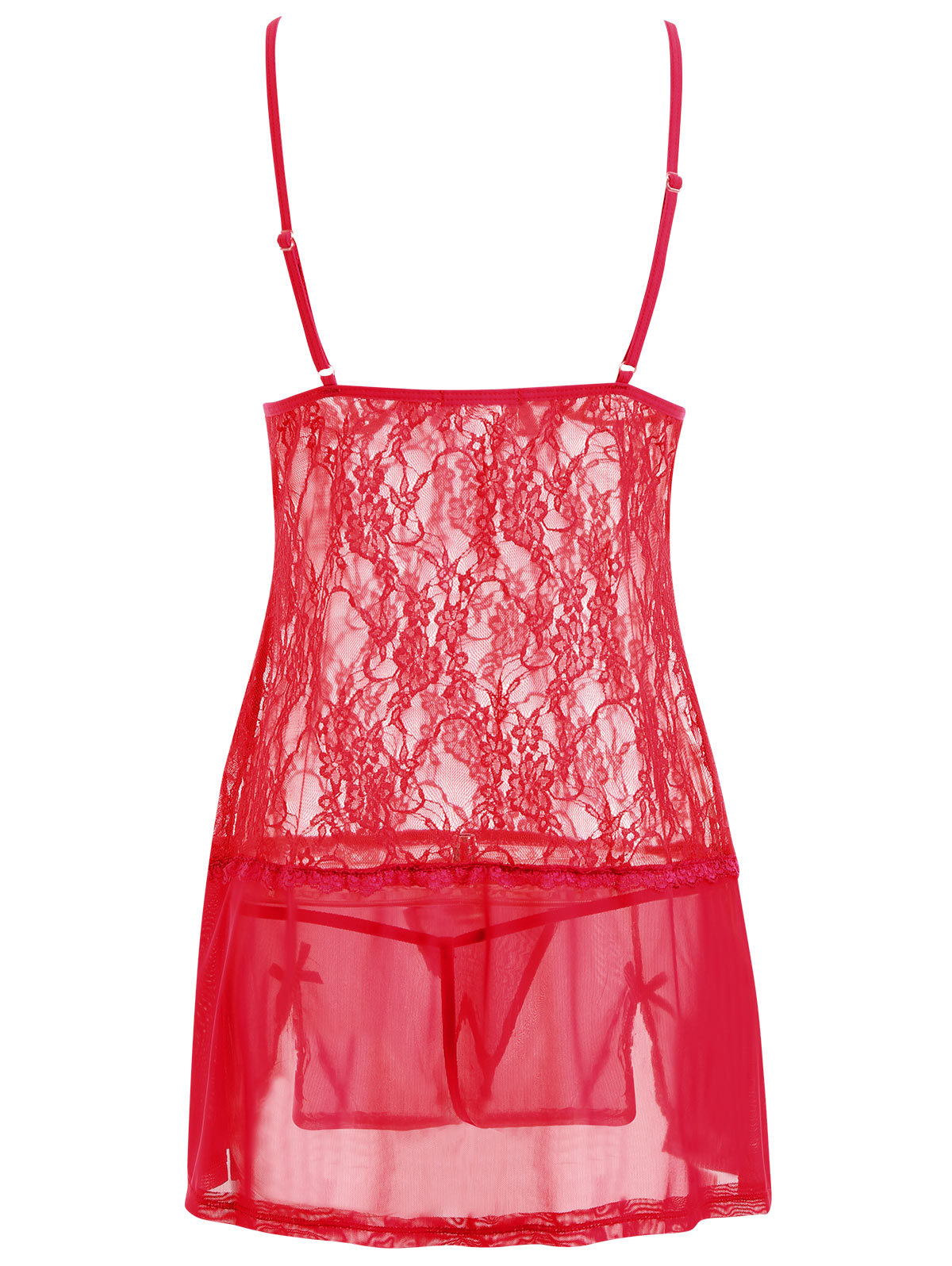Sexy Pajamas Set Lace Suspenders Perspective Temptation Nightdress