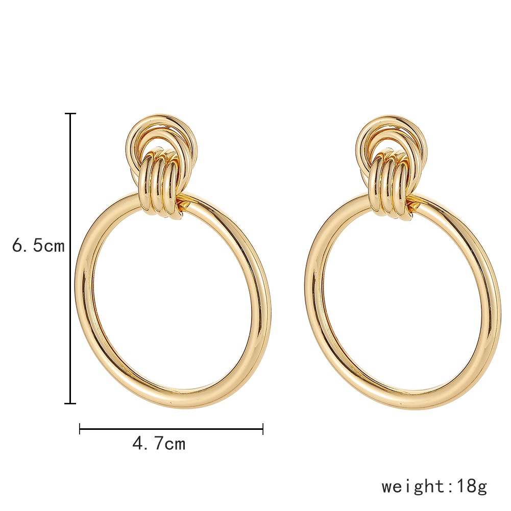 Personalized Three-Ring Long Circle Ladies Hip-Hop Earrings
