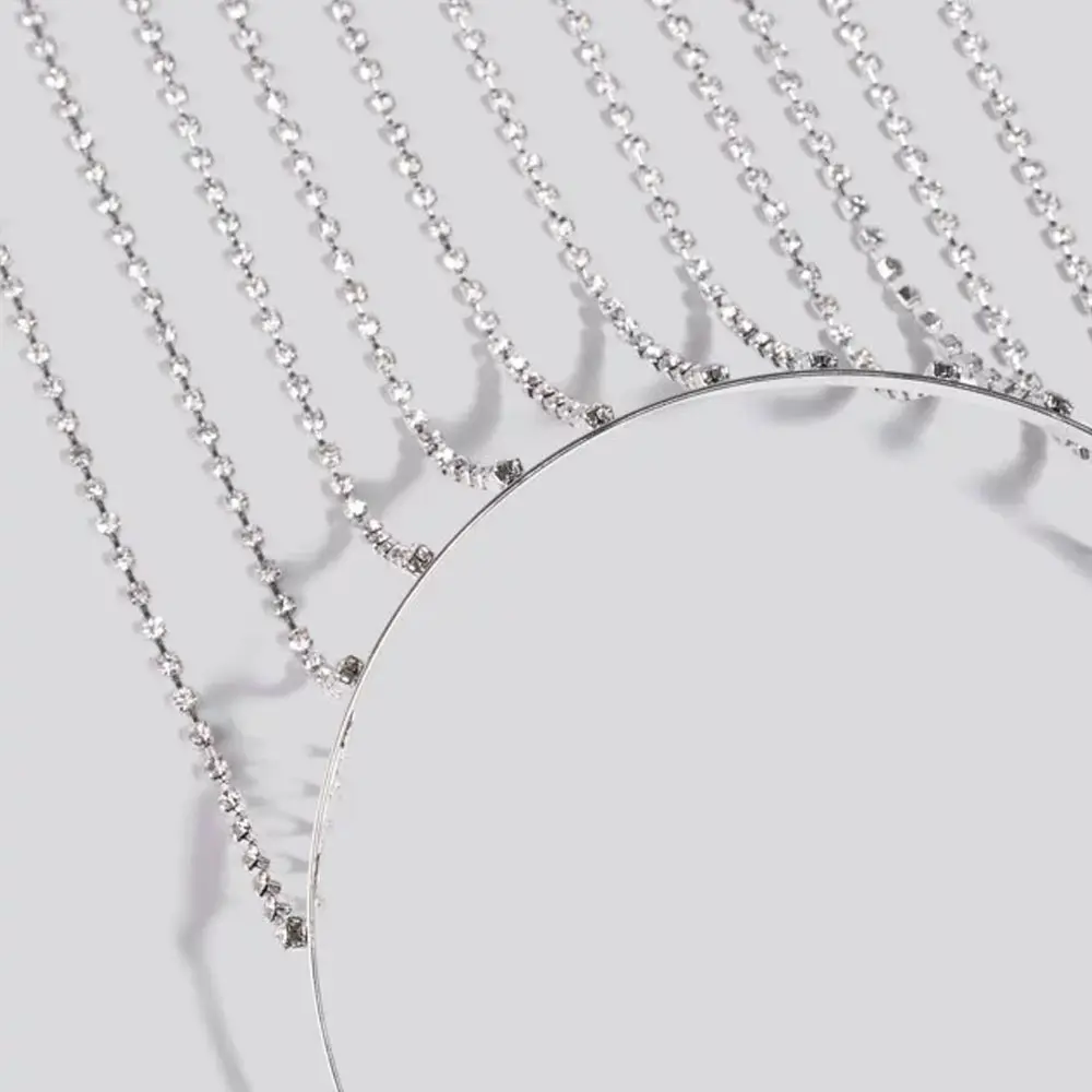 Fashion Tassel Headband Hair Hoop Rhinestone Jewelry for Women