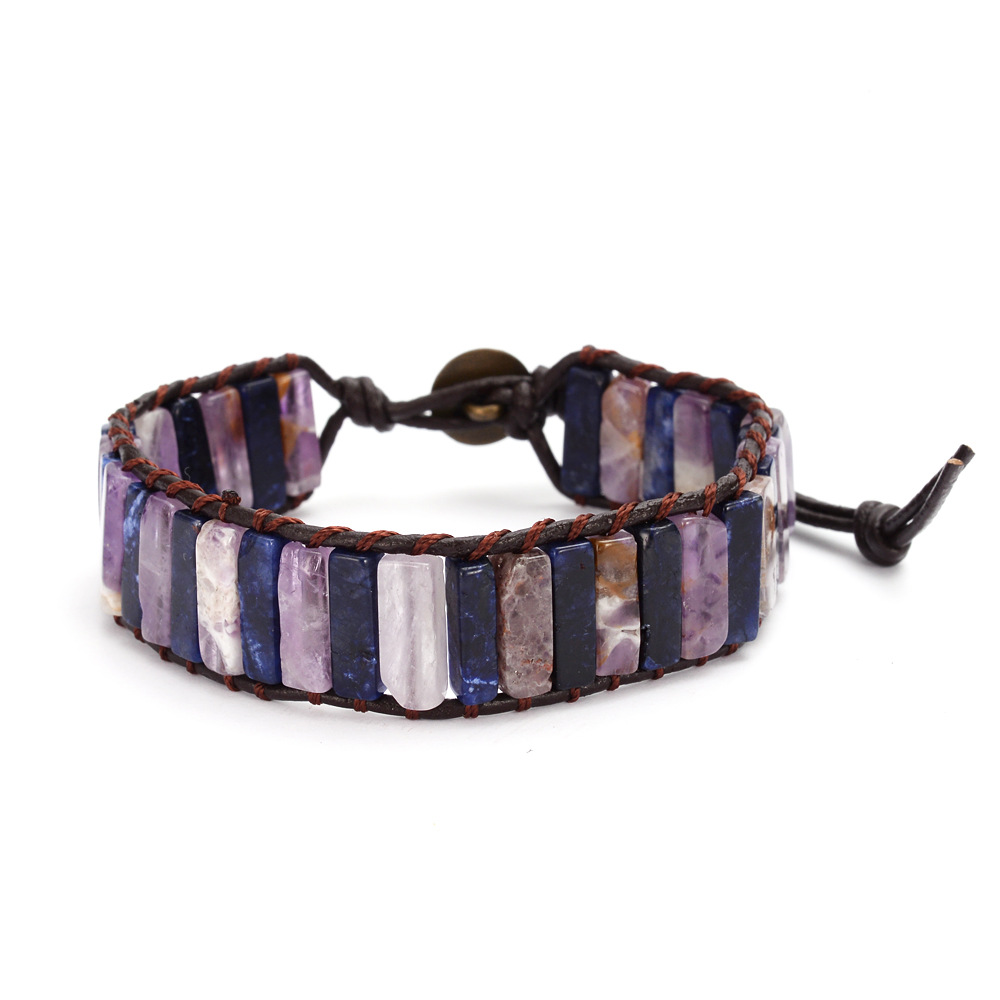 Amethyst Lapis Lazuli Bracelet Hand-Woven Yoga Sports Accessories