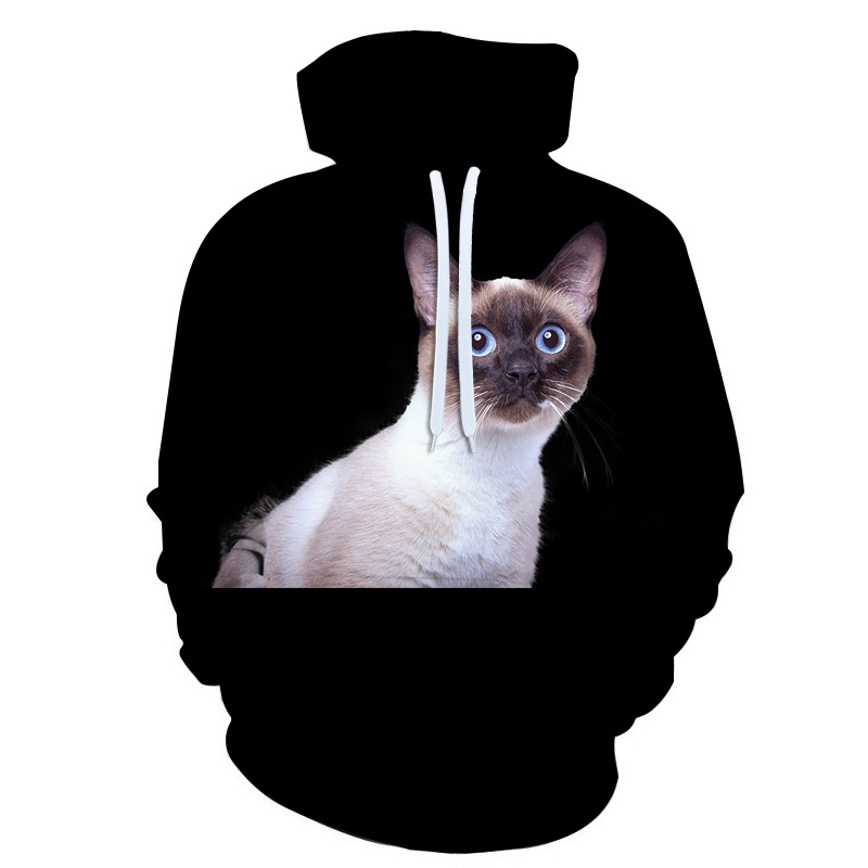 Title 2, Cute Cat 3D Digital Print Hoodie, a soft and co...