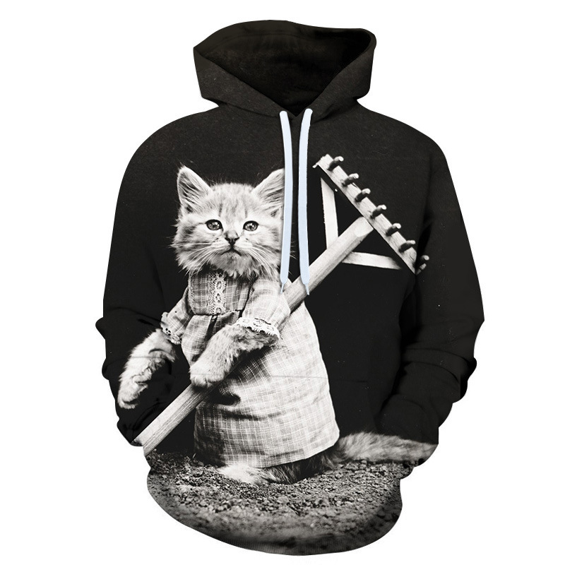 Title 3, Cute Cat 3D Digital Print Hoodie