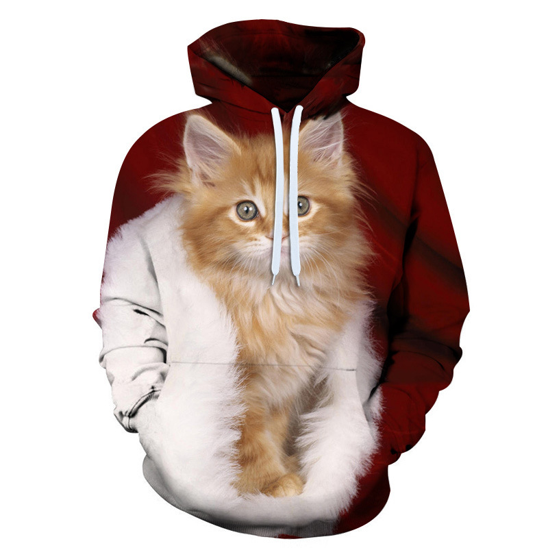 Title 4, Cute Cat 3D Digital Print Hoodie