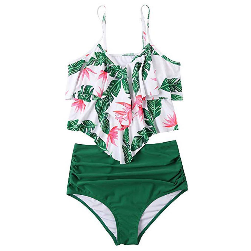 European and American Split Swimsuit Women's Ruffled Sexy Bikini Swimsuit