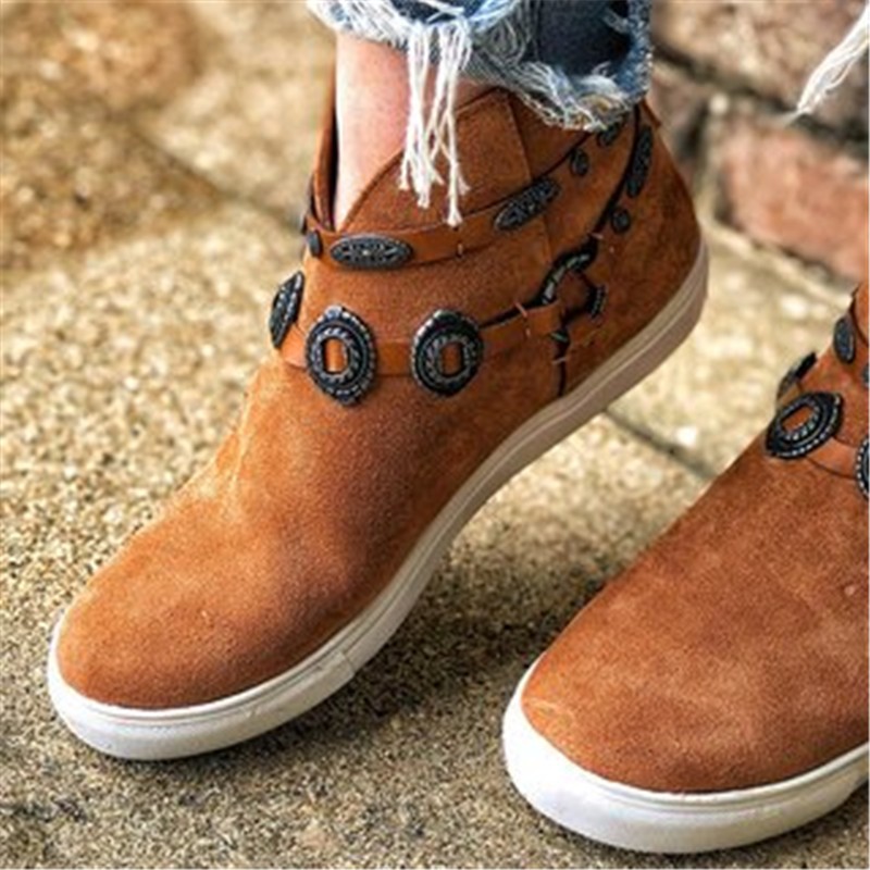 Casual Platform Heel Black Flat High-top Sneakers