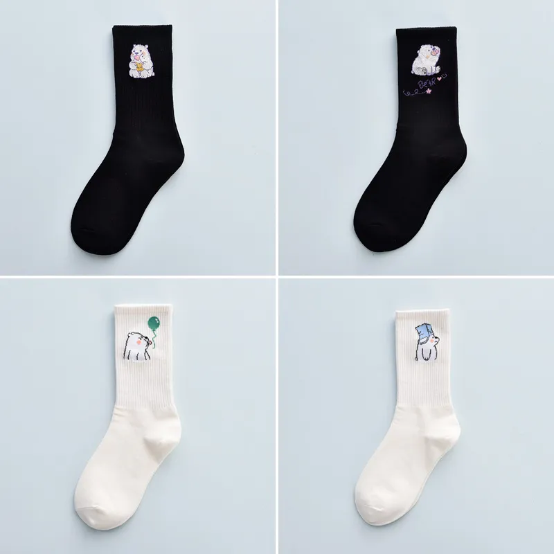 Cute Autumn And Winter Fashion Women's Cotton Tube Socks - E-Onesize