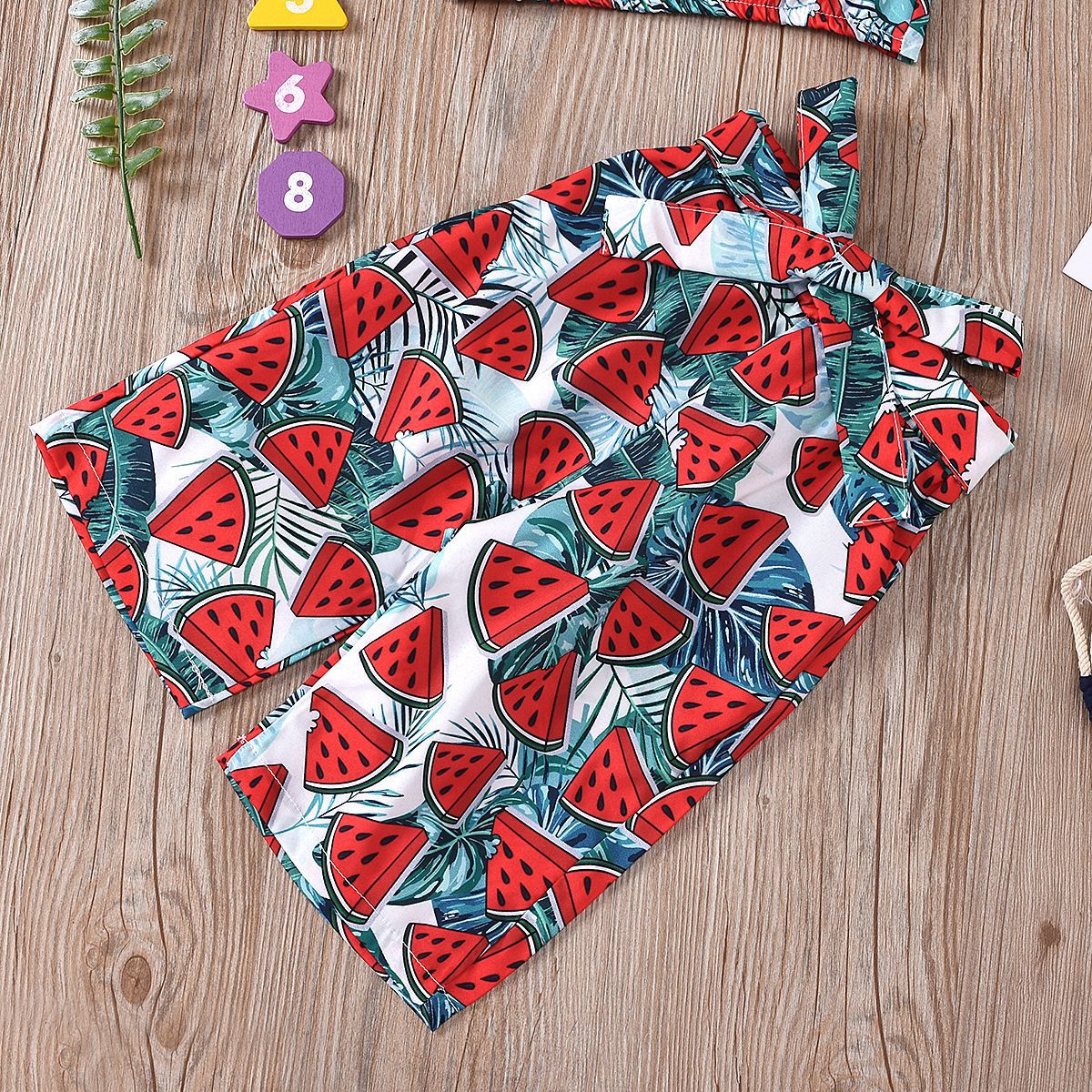 Girl's Coat Thigh Pants Watermelon Suit