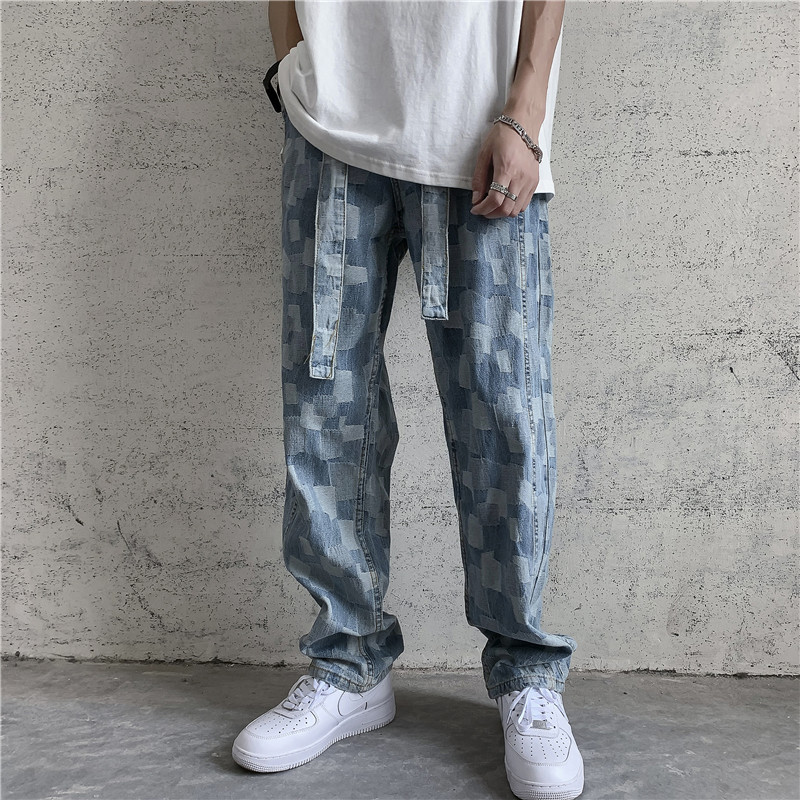 Thin Men's Hong Kong Style Jeans Men's Straight Loose