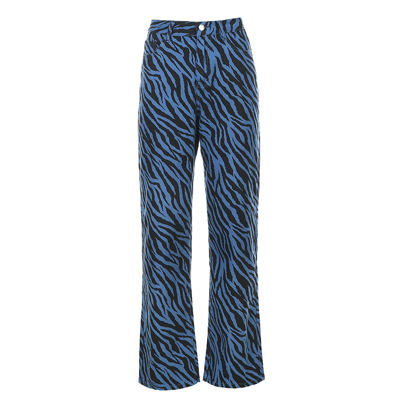Zebra Print High-Rise Jeans