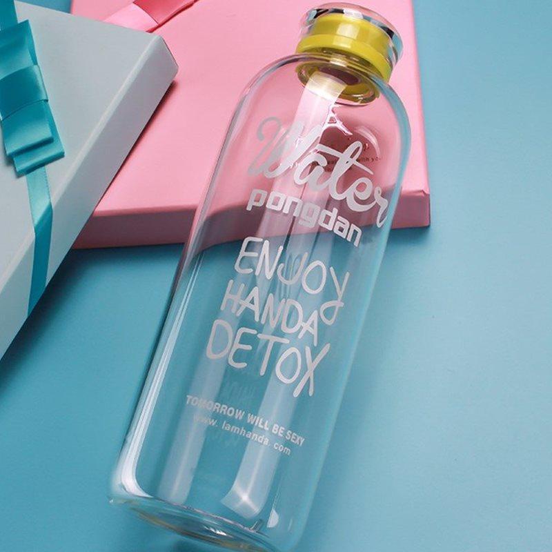 Creative Glass Bottle Water Glass Portable Flower Cup With