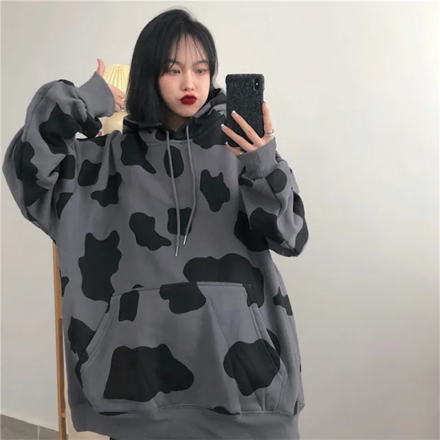Lazy Style Loose Hooded Plus Fleece Padded Jacket Black - Shop at LoveMi
