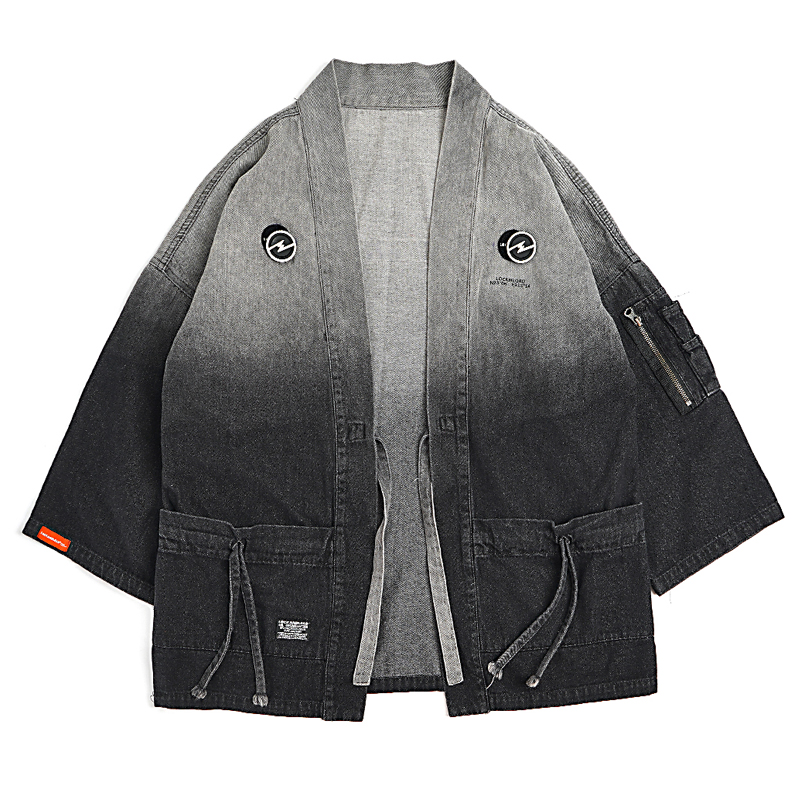 National Tide Gradual Washing Denim Functional Road Robe