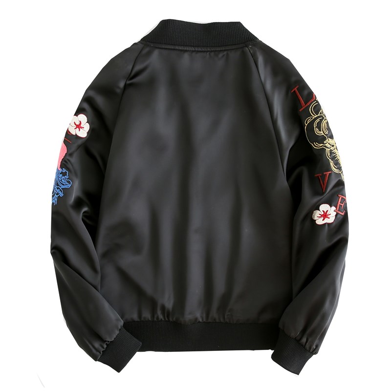 Loose Carp Embroidery Bf Baseball Uniform Top Jacket