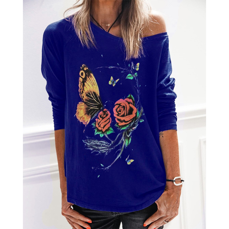 European And American New Round Neck Butterfly