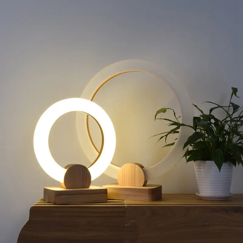 Wooden Art Circular Chandelier Nordic Style Living
