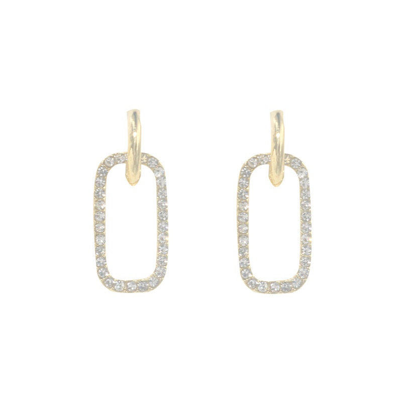 Simple Full Diamond Lock Stud Earrings